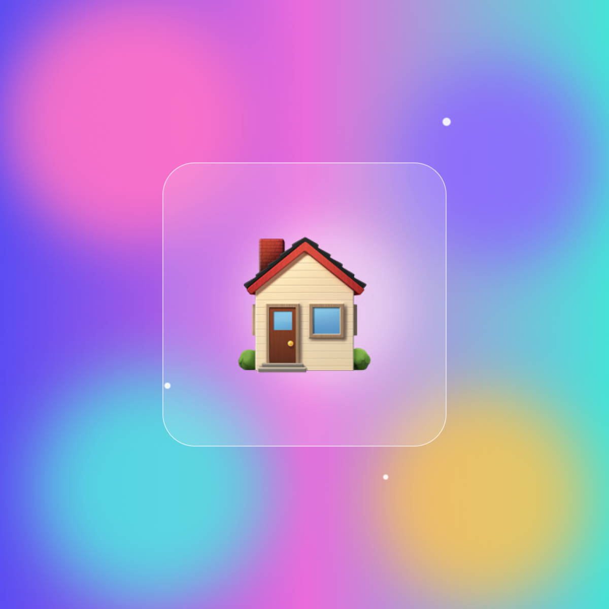 Bubbly candy-gradient illustration of a home, the Rentari rental platform