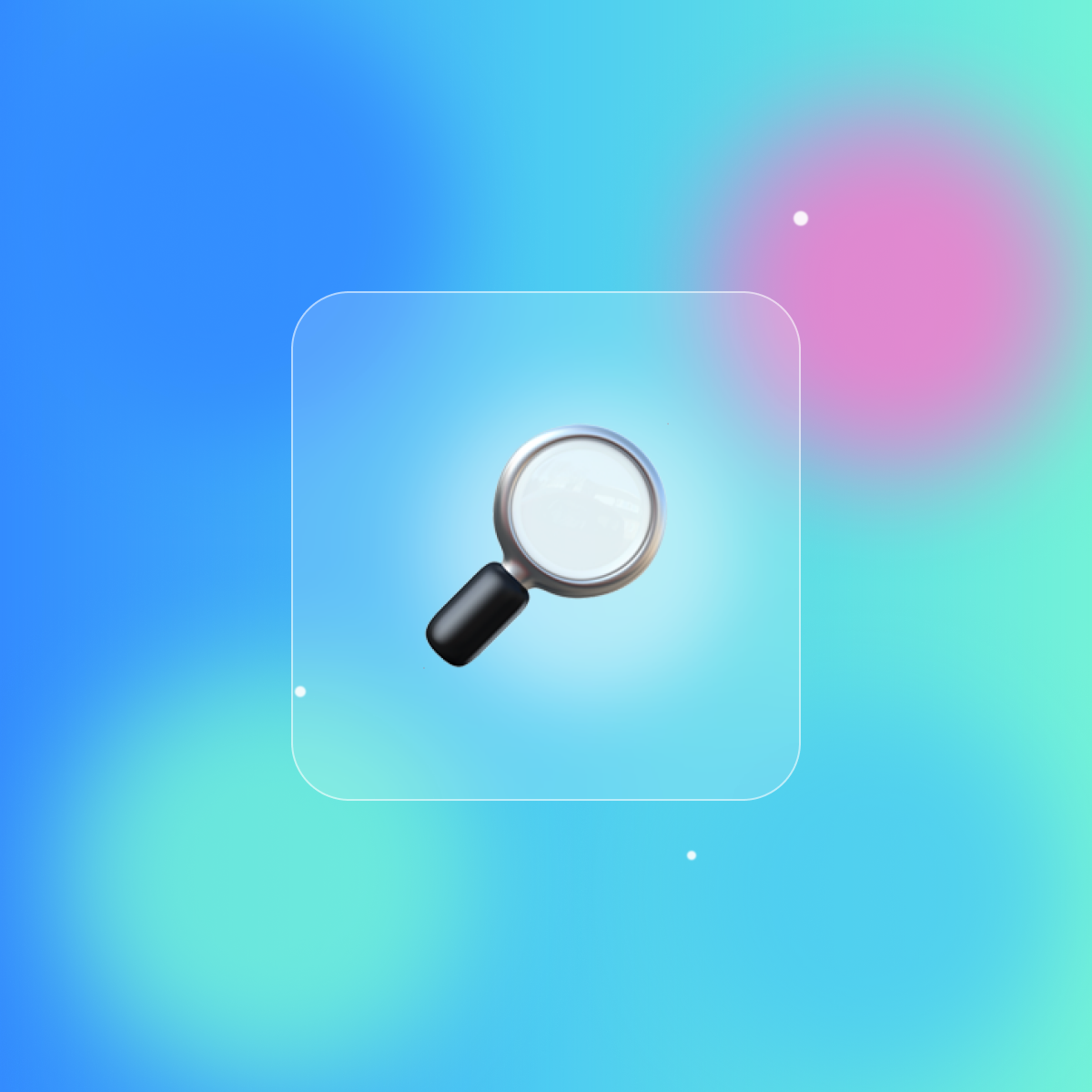 Candy-gradient illustration with a magnifier for screening and verification
