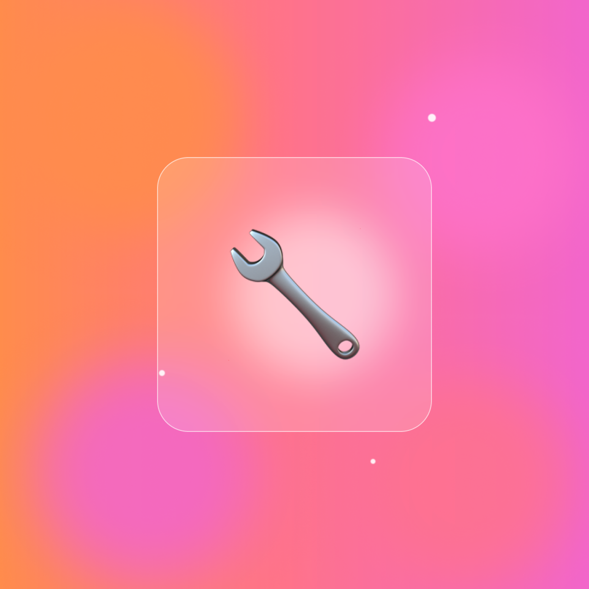 Candy-gradient illustration with a wrench for maintenance triage